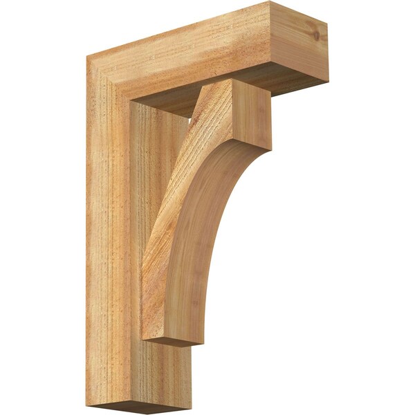 Ekena Millwork Westlake Block Rough Sawn Bracket w/ Offset Brace, Western Red Cedar, 6"W x 16"D x 24"H BKT0604X16X24WTL05RWR - main